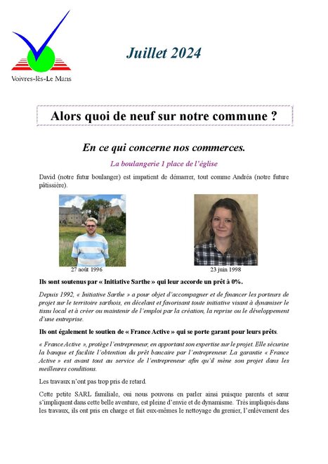 Mot du Maire Juillet 2024